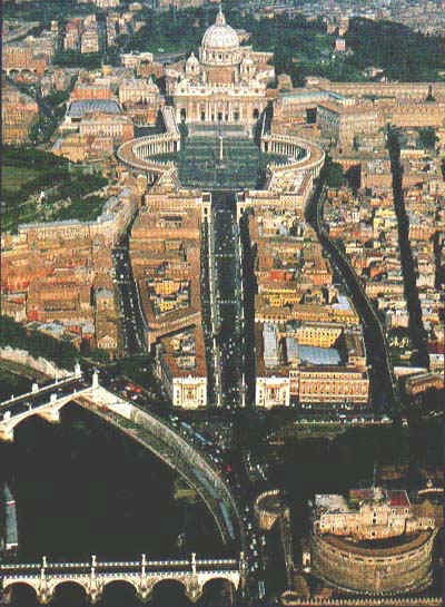 Vista di San Pietro e Castel Sant'Angelo