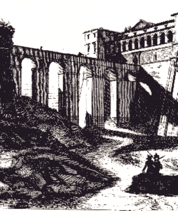 Genazzano - Castello Colonna (Incisione del 1839)