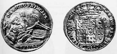 Piastra napoletana in argento  del valore di 120 Grane