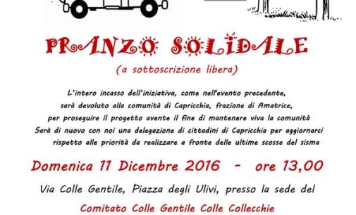 Zagarolo – Bentornati a Capricchia pranzo solidale a sottoscrizione libera