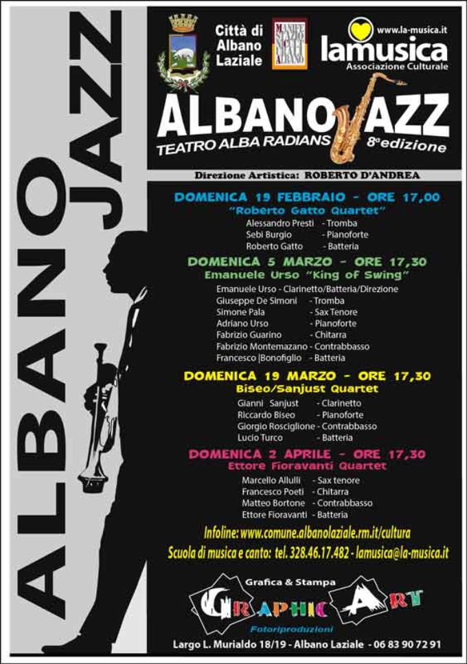 Albano Laziale, 2 aprile si chiude l’8^ edizione di Albano Jazz