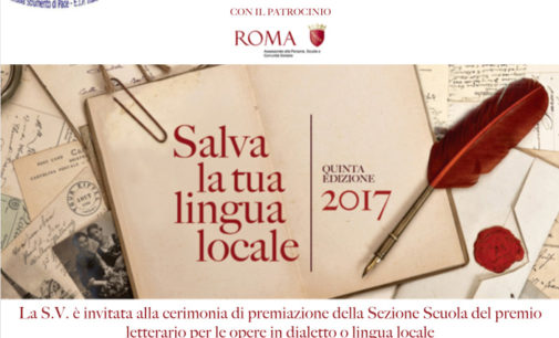 Scuola: venerdi’ la premiazione del concorso “Salva la tua lingua locale”