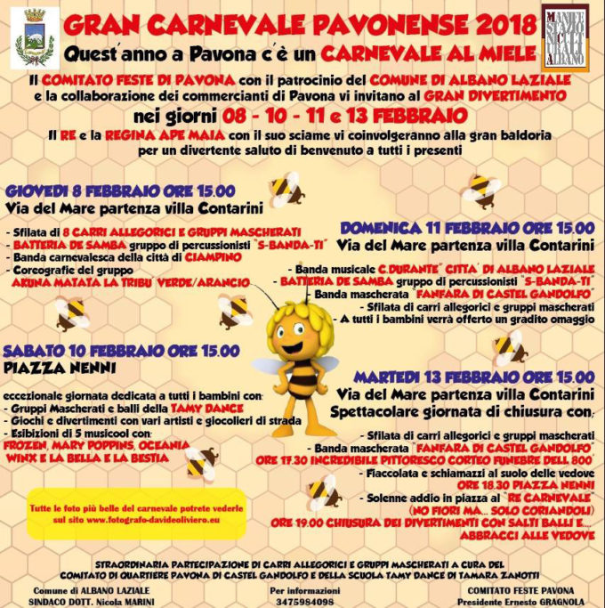 Albano Laziale, Carnevale 2018: il programma