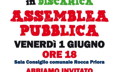 Rifiutiamoci!”, venerdì 1 giugno alle 18 un’assemblea pubblica a Rocca Priora
