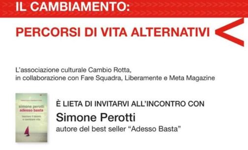 Simone Perotti ad Albano con “Adesso basta”