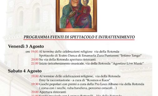 Albano Laziale, dal 3 al 5 agosto i festeggiamenti per la Madonna della Rotonda