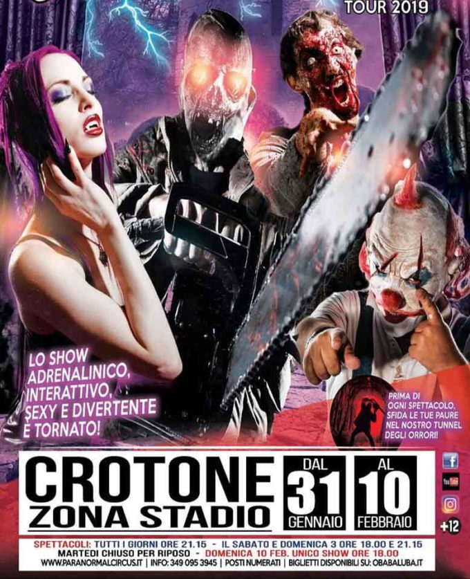 Crotone: è brivido  ed estasi con lo show del Paranormal Circus