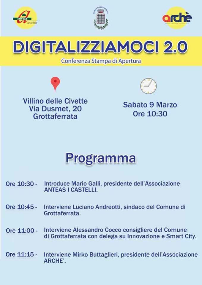 Gottaferrata – Conferenza Stampa di presentazione del Progetto “Digitalizziamoci 2.0”