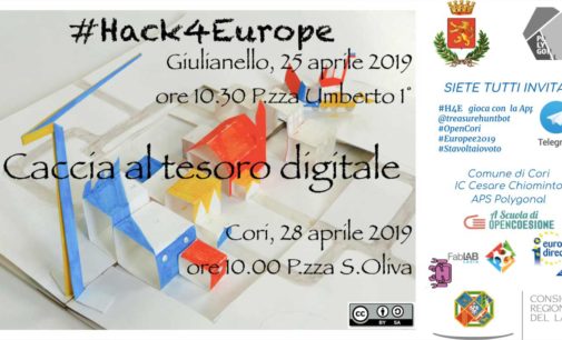#Hack4Europe: a Cori e Giulianello la caccia al tesoro virtuale alla scoperta dei beni culturali e delle comuni radici europee