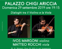 Ariccia, Sfaccendati: dialoghi tra violino e viola con Ivos Margoni e Matteo Rocchi a Palazzo Chigi