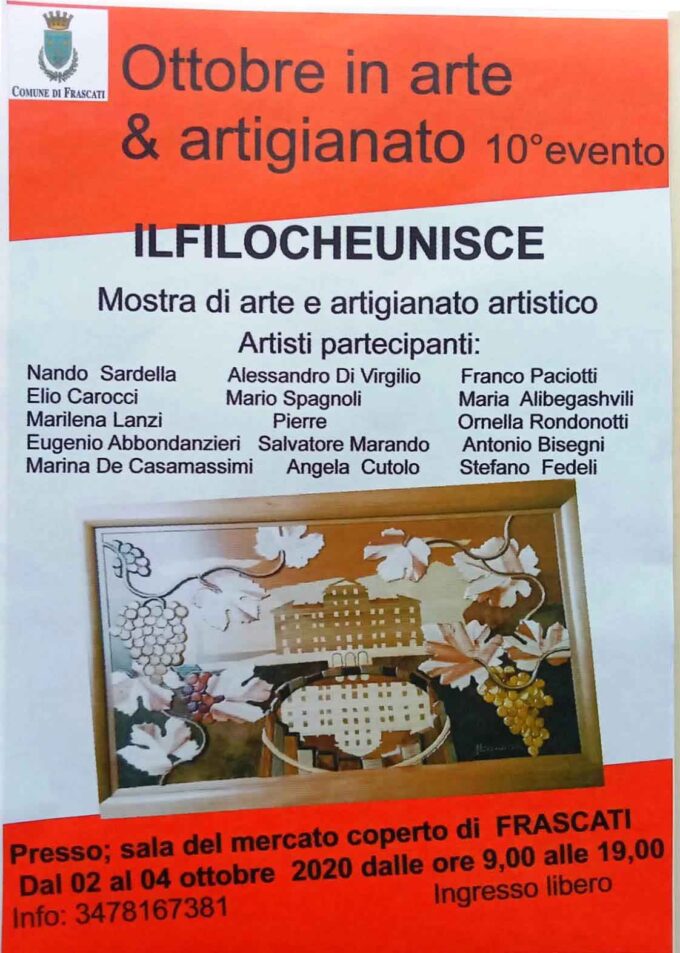 Frascati, la mostra “Ottobre in Arte”  negli spazi del Mercato Coperto