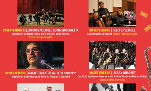 Per i 100 anni di Fellini, le musiche di Rota inaugurano lunedì 21 settembre CIAK SI SUONA