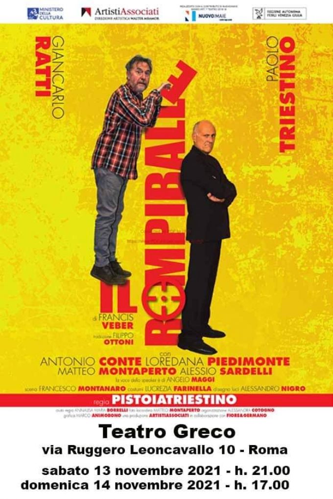 Paolo Triestino, torna al teatro Greco, senza Nicola Pistoia, con “Il rompiballe”