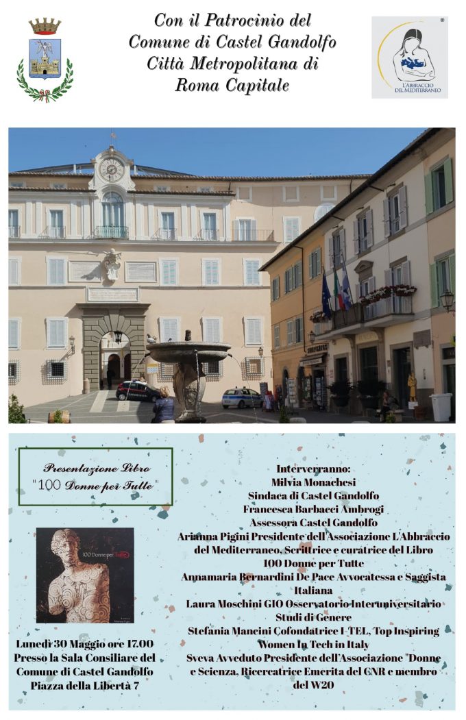 Le storie di “100 Donne per Tutte” arrivano a Castel Gandolfo