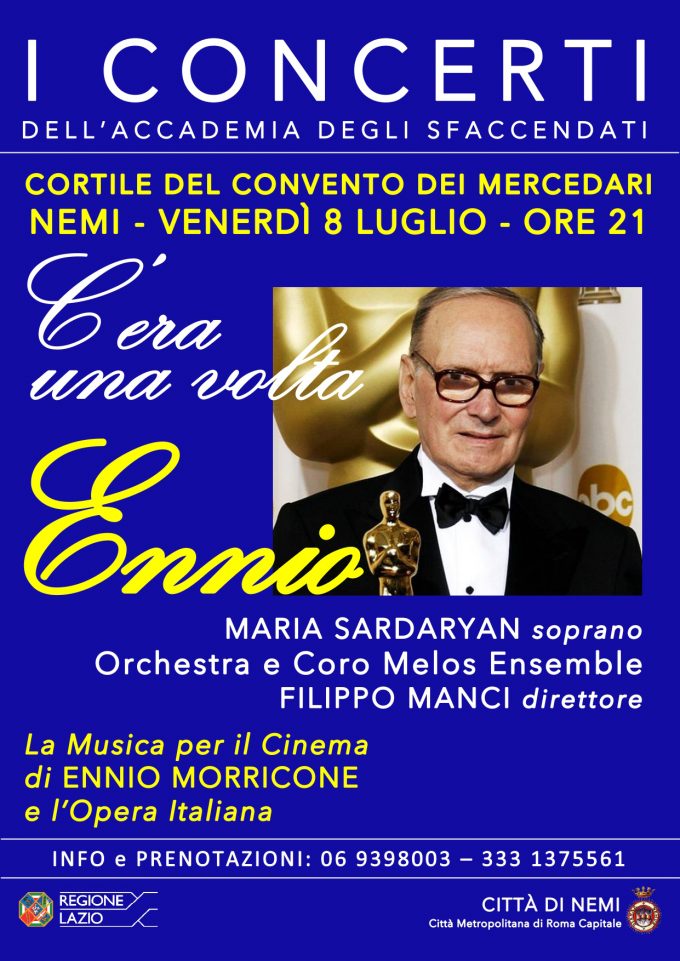 “C’era una volta Ennio”  A Nemi concerto omaggio a Ennio Morricone