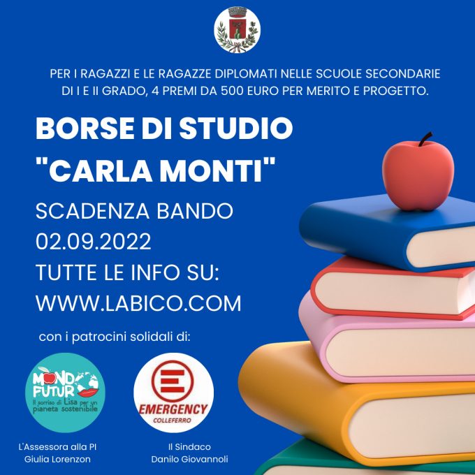 Labico – Tornano le borse di studio “Carla Monti”!