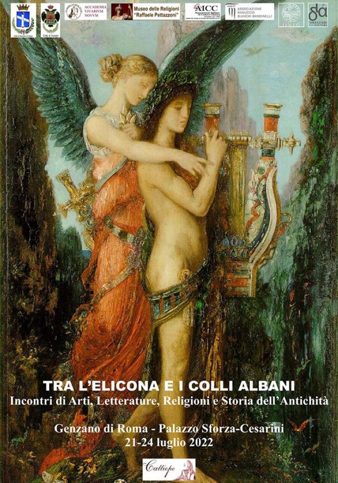 A Genzano 21-24 luglio: “Tra l’Elicona e i Colli Albani – Incontri di Arti, Letterature, Religioni e Storia dell’Antichità”