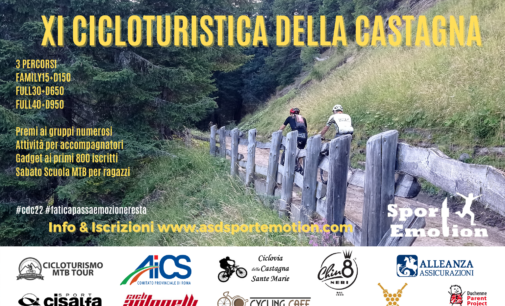 Torna la Cicloturistica della Castagna, XI edizione con due giorni di sport tra borghi e boschi di Sante Marie