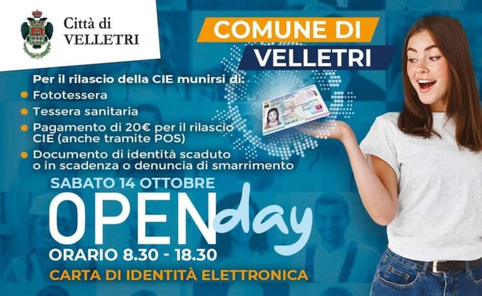 Velletri. Carta d’Identità Elettronica: Open Day il 14 ottobre