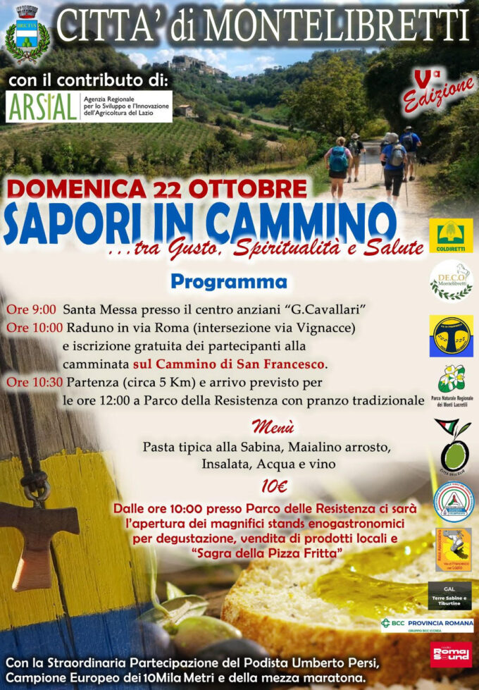Eventi: Lungo i sentieri di San Francesco: A Montelibretti la 5° edizione di Sapori in Cammino