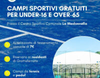 Grottaferrata – Campi sportivi gratuiti per residenti under-16 e over-65