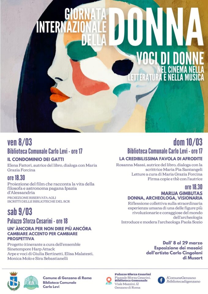 8-10 marzo a Genzano: “Voci di donne nel cinema, nella letteratura e nella musica”