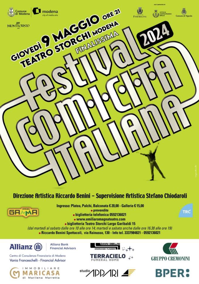 Teatro Storchi di Modena la finalissima del FESTIVAL DELLA COMICITÀ ITALIANA 2024