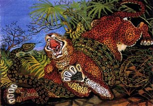 Antonio Ligabue - Leopardo con serpente