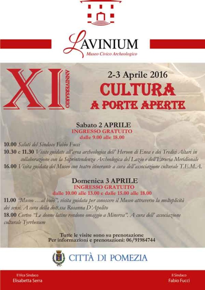 Undicesimo Anniversario Del Museo Civico Archeologico “Lavinium”