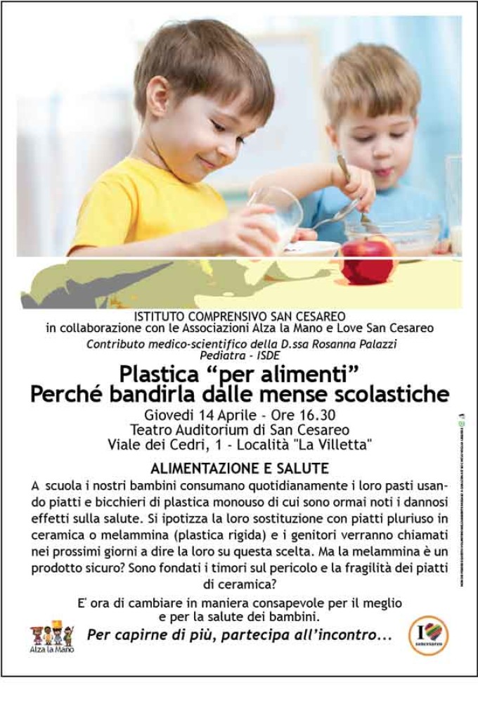 San Cesareo – “Bandiamo la plastica alimentare dalle mense scolastiche”