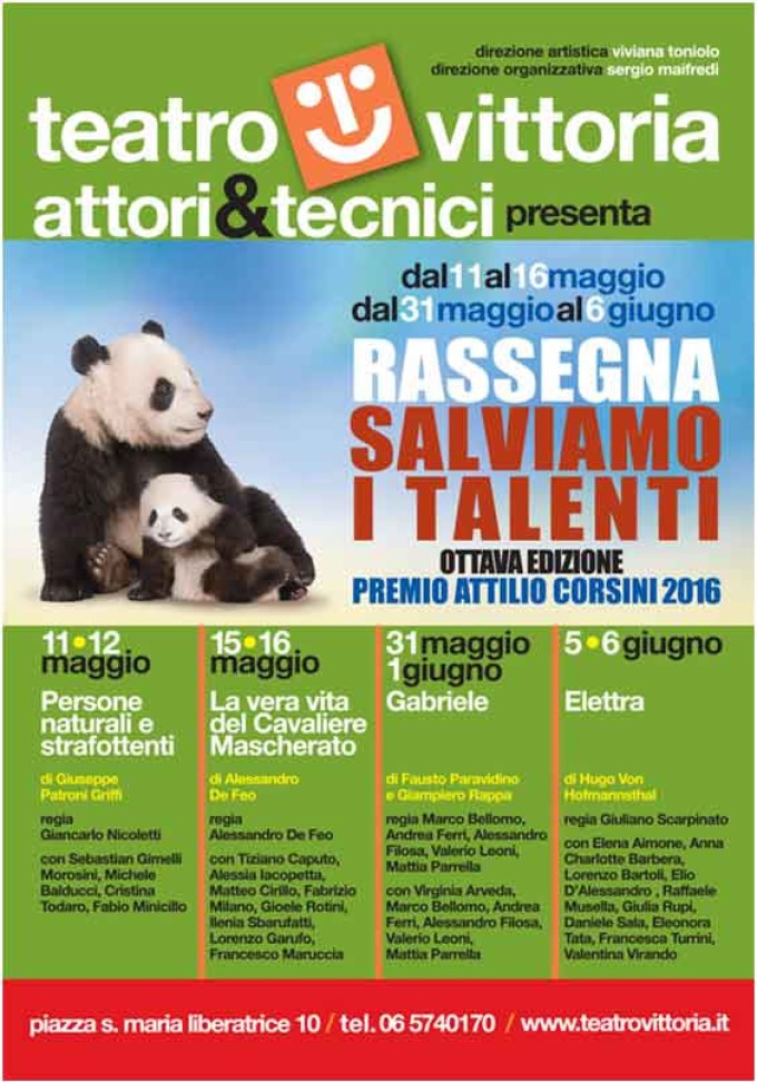 Teatro Vittoria di Roma – “SALVIAMO I TALENTI – Premio Attilio Corsini”