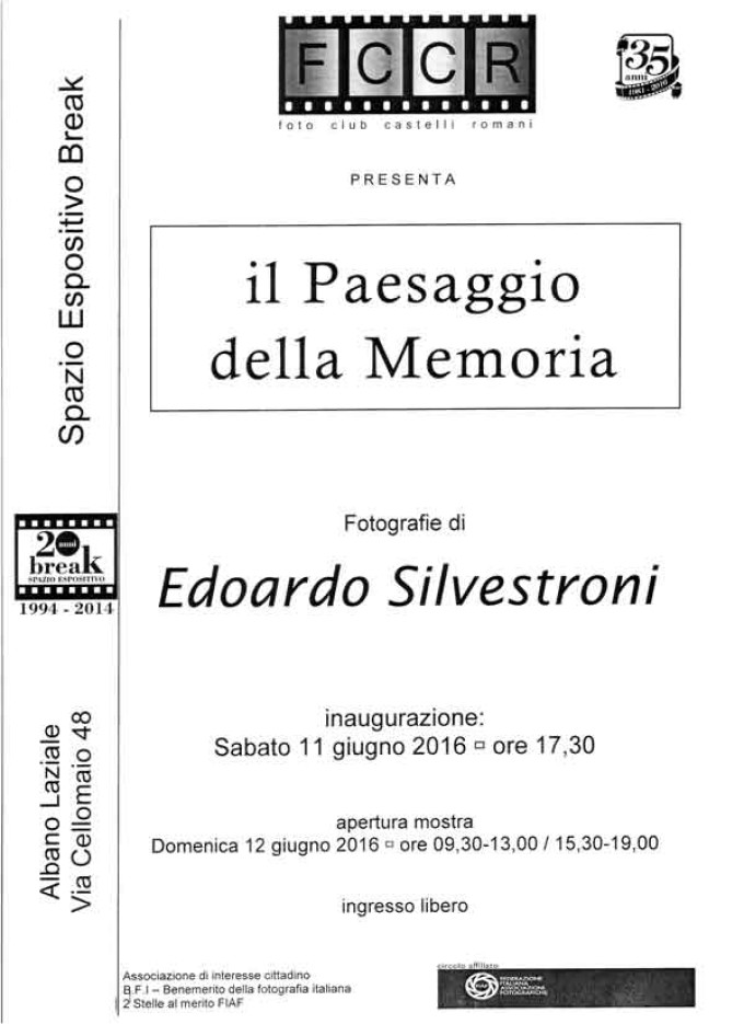 Albano –  «Il paesaggio della memoria» di Edoardo Silvestroni