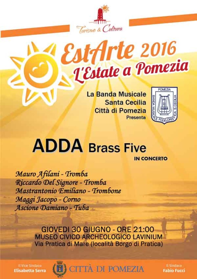 La Banda Musicale Folkloristica Pometina “Santa Cecilia”  presenta  Adda Brass Five