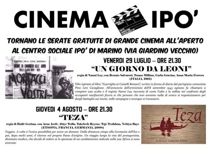 cinema all’aperto al CSOA IPO’ di Marino