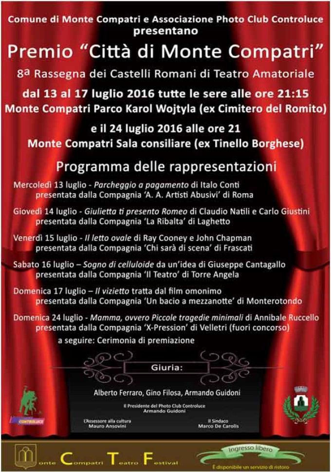 Premio “Città di Monte Compatri” 8a Rassegna dei Castelli Romani di Teatro Amatoriale