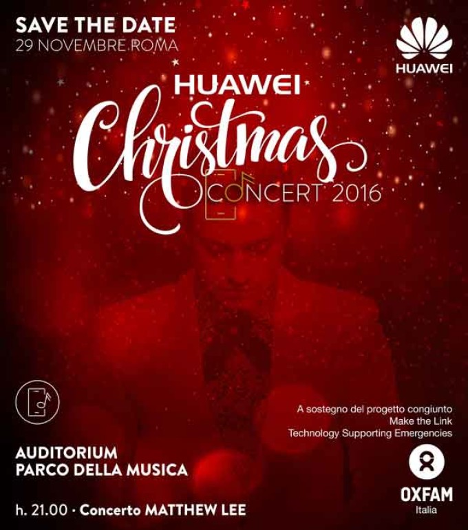 Matthew Lee protagonista del Huawei Christmas Concert 2016