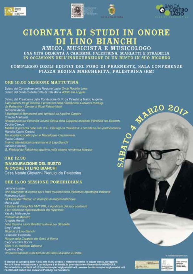 Palestrina – “Giornata di studi in Onore di Lino Bianchi”