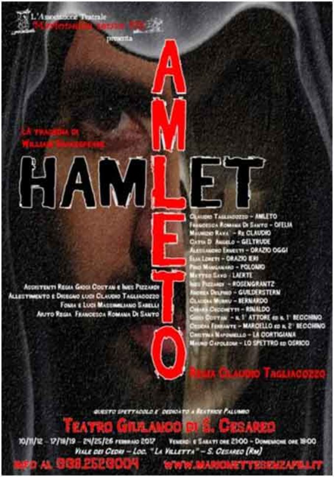 “Amleto”  al Teatro Giulanco di S. Cesareo!