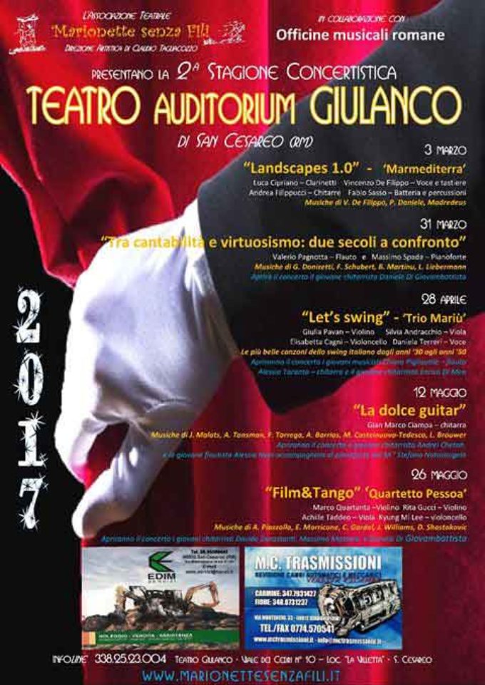 Associazione Teatrale “Marionette Senza Fili”  al via la 2^ stagione concertistica!