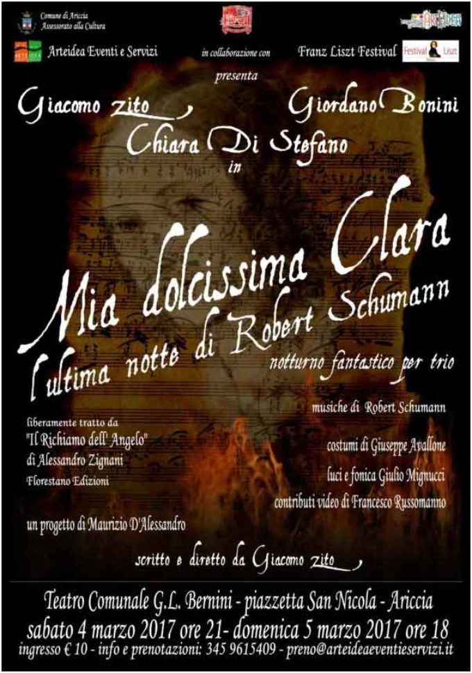 Ariccia, Teatro Com. G.L. Bernini – Mia dolcissima Clara Teatro Com. G.L. Bernini