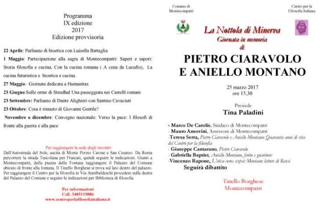 Montre Compatri – Giornata in memoria di Pietro Ciaravolo e Aniello Montano