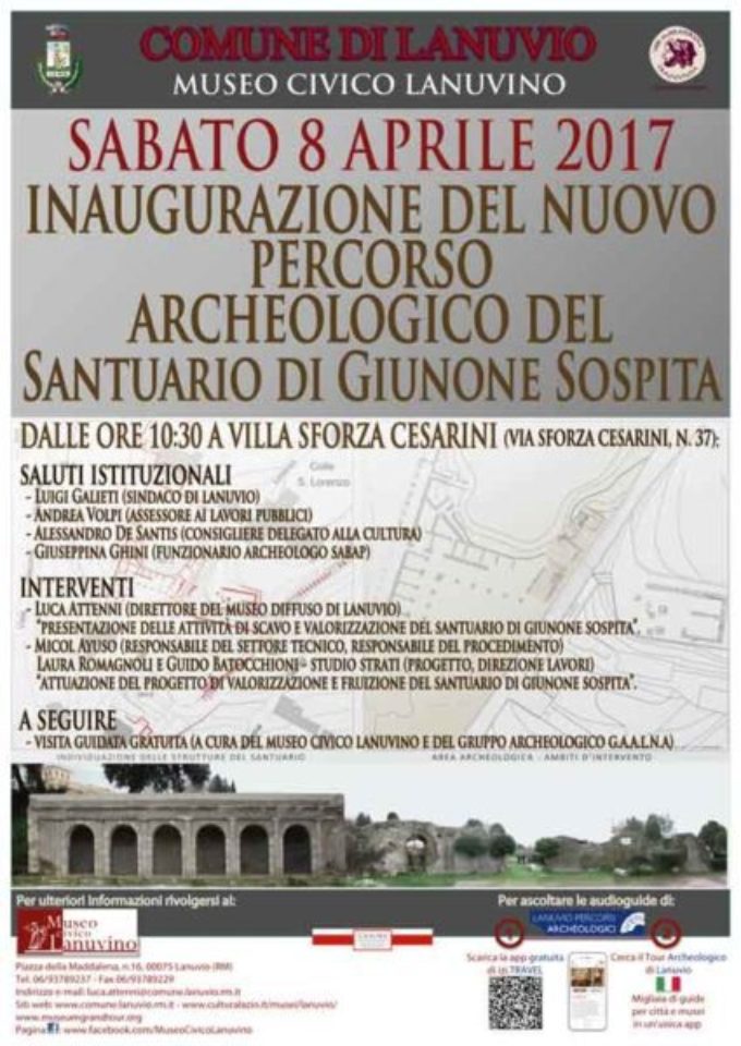 Lanuvio, nuovo percorso archeologico del Santuario di Giunone Sospita