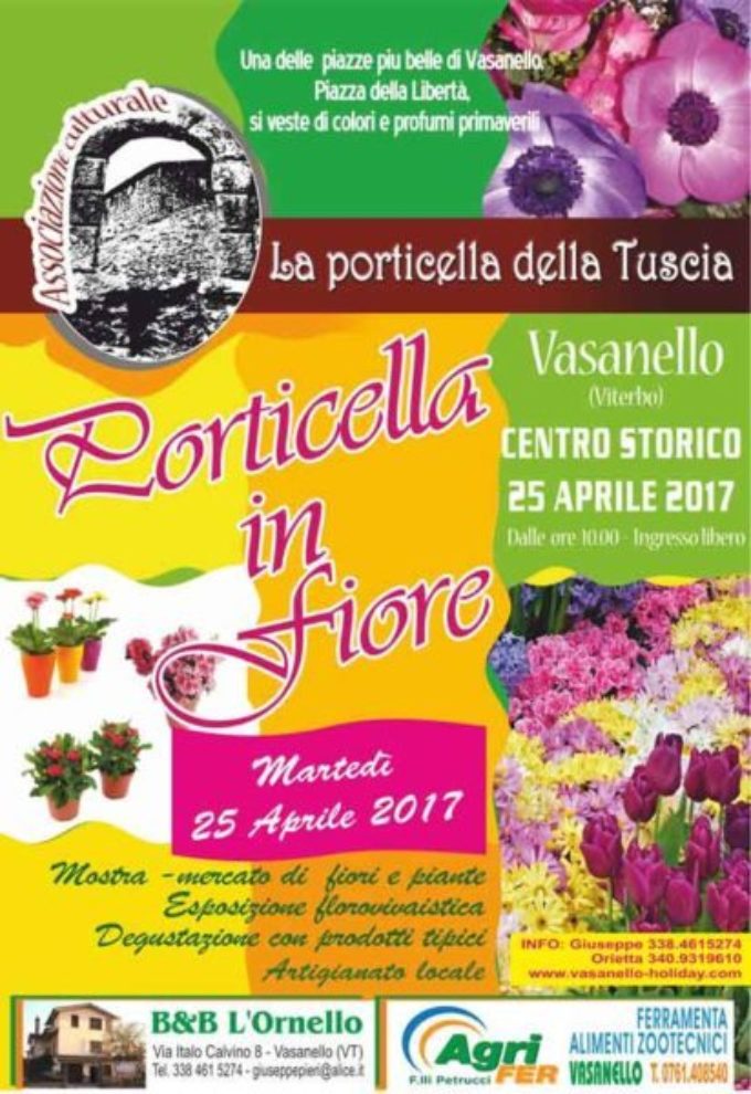 Il centro storico di Vasanello si veste di colori con la Porticella in Fiore