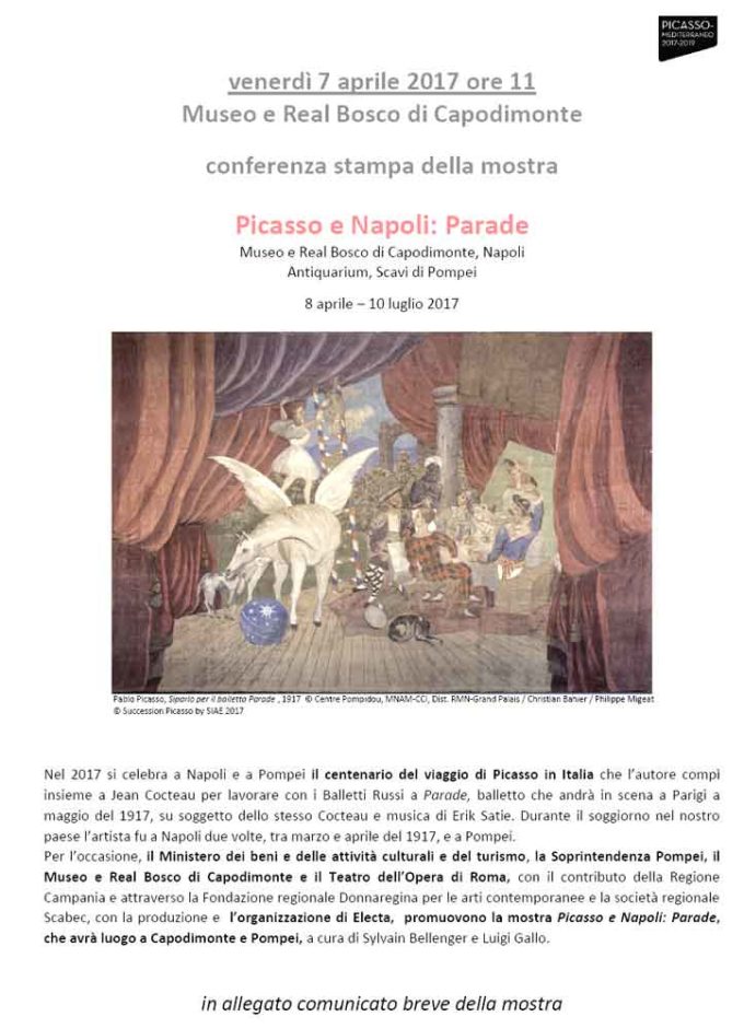 Mostra – Picasso e Napoli: Parade – Museo e Real Bosco di Capodimonte e Scavi di Pompei