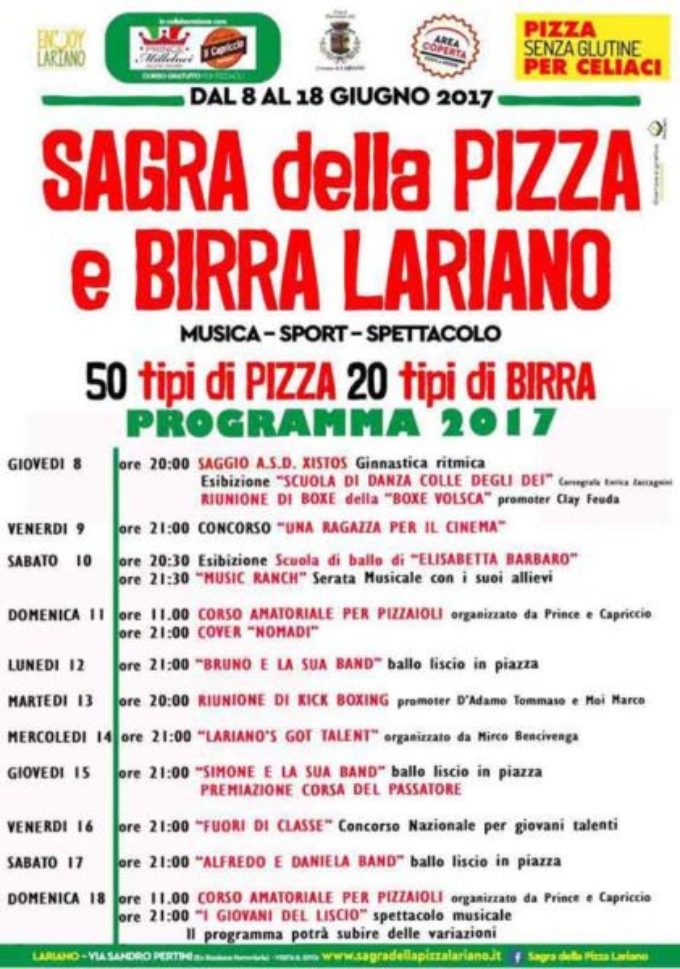 Lariano – In arrivo la Sagra della Pizza e Birra