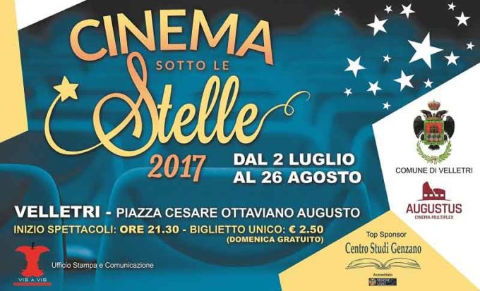 Velletri – “Cinema sotto le stelle” Dal 2 luglio al 26 agosto