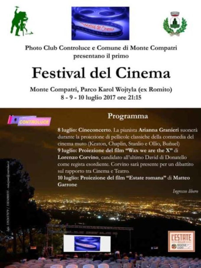Monte Compatri – Primo ‘Festival del Cinema’ e nona ‘Rassegna dei Castelli Romani di Teatro Amatoriale’