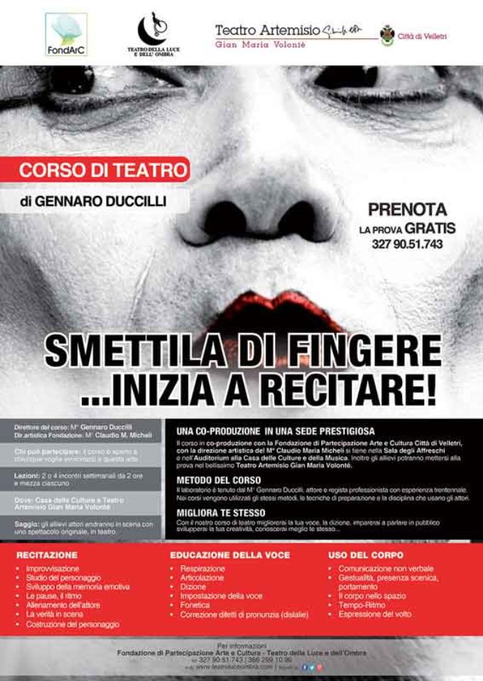 Open day del corso di teatro di Gennaro Duccilli alla Casa delle Culture e della Musica a Velletri