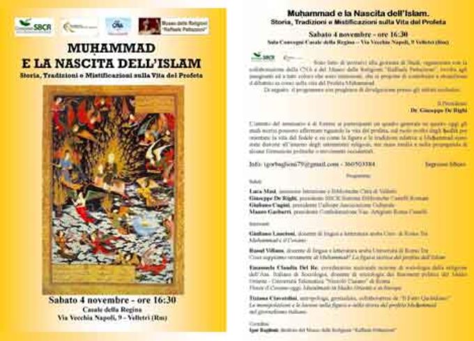 Velletri – “Muḥammad e la Nascita dell’Islam. Storia, Tradizioni e Mistificazioni sulla Vita del Profeta”.