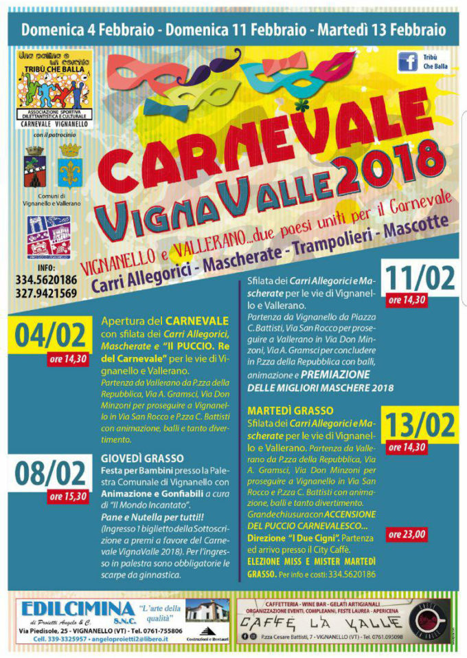 VignaValle, torna il divertimento del doppio Carnevale